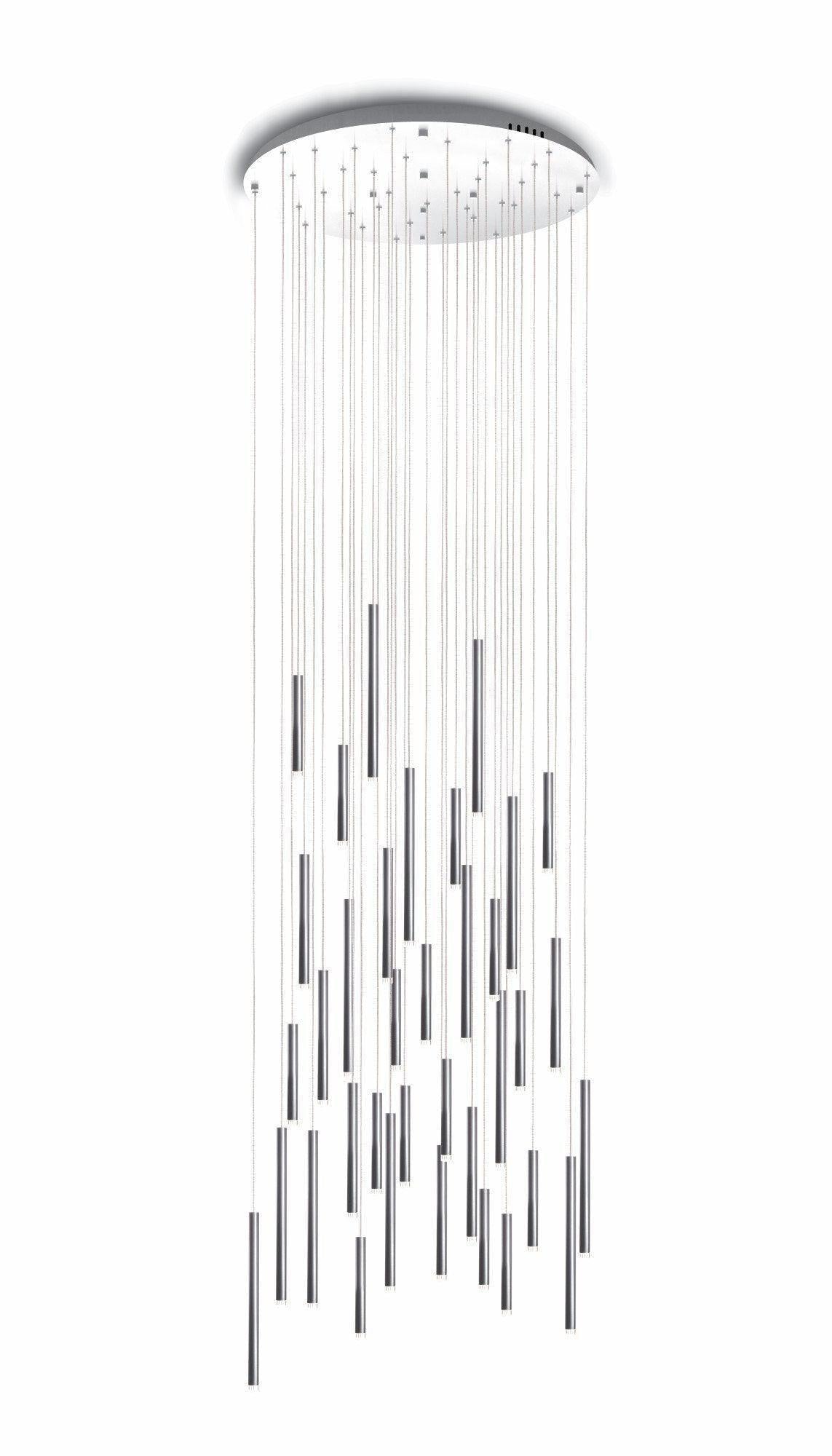 Brillia Round Two-Tone Tubular Pendant Light Chandelier - Richardrider