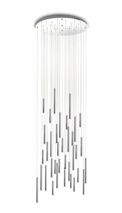Brillia Round Two-Tone Tubular Pendant Light Chandelier - Richardrider