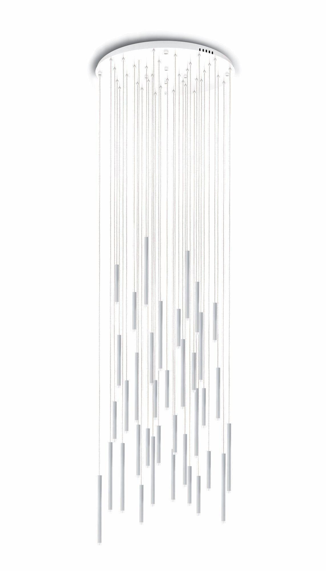 Brillia Round Two-Tone Tubular Pendant Light Chandelier - Richardrider