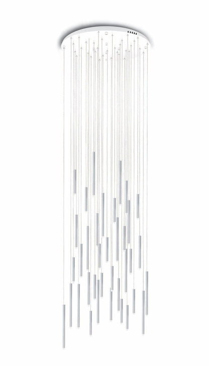 Brillia Round Two-Tone Tubular Pendant Light Chandelier - Richardrider