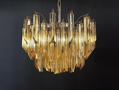 Murano Glass Chandelier – 107 prisms – Yellow