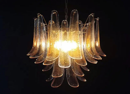Murano Glass Chandelier – 36 petals – Amber
