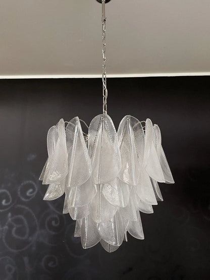 Murano Chandelier – Rondini – 41 glass leaves – Transparent