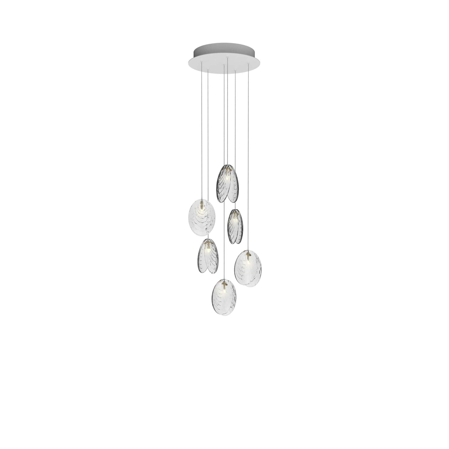 Galaenix Round LED Chandelier Pressed Glass & Metal 12.4"D
