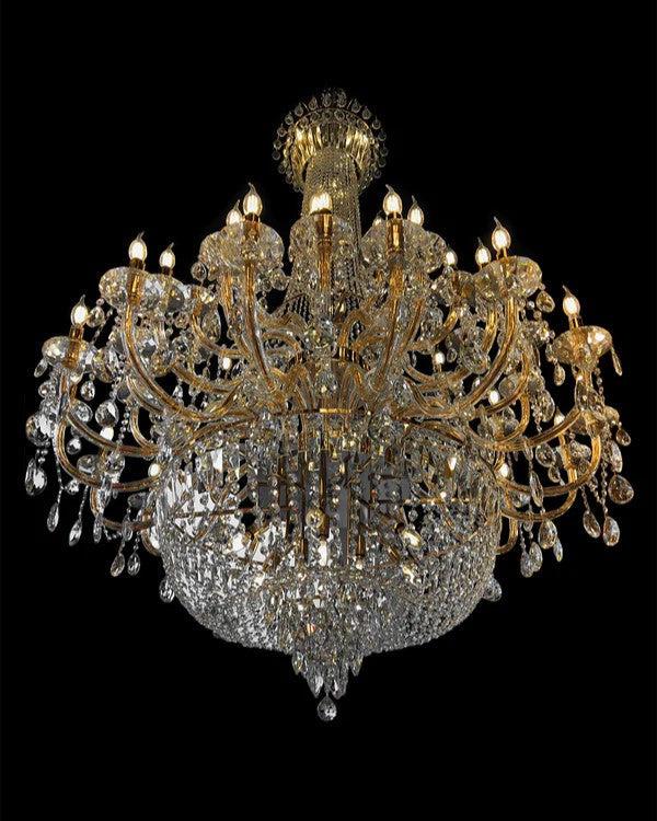 Extra Large European-style Multi-layers Candle Luxury Crystal Chandelier Gold Art Foyer/Staircase Decorative Light Fixture - Richardrider