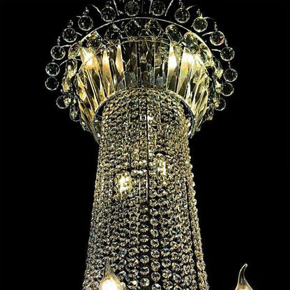 Extra Large European-style Multi-layers Candle Luxury Crystal Chandelier Gold Art Foyer/Staircase Decorative Light Fixture - Richardrider