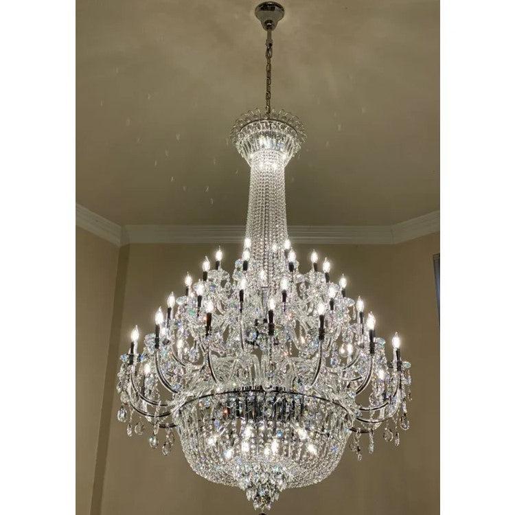 Extra Large European-style Multi-layers Candle Luxury Crystal Chandelier Gold Art Foyer/Staircase Decorative Light Fixture - Richardrider