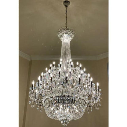 Extra Large European-style Multi-layers Candle Luxury Crystal Chandelier Gold Art Foyer/Staircase Decorative Light Fixture - Richardrider