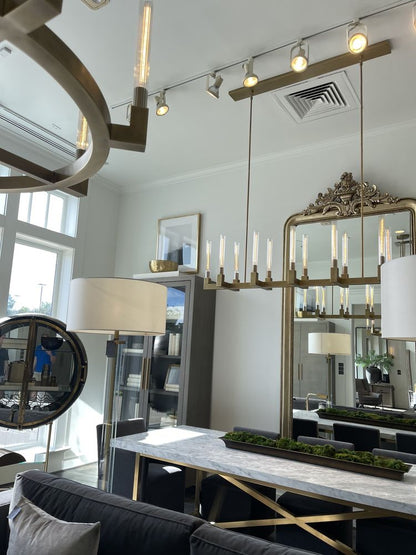 Modern Linear Round/Linear Tubular Glass Chandelier for Dining Room/Kitchen Island
