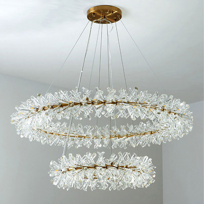 Postmodern Two-Tier Ring Crystal Chandelier - Richardrider