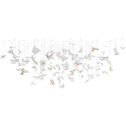 Feneivaro Leaves Oval Chandelier Hand-blown Bohemian Crystal Glass 116.6"W x 33.1"D