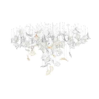 Feneivaro Leaves Oval Chandelier Hand-blown Bohemian Crystal Glass 116.6"W x 33.1"D