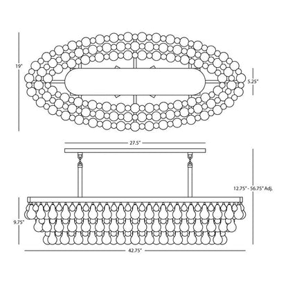 Abe Waterdrop Crystal Oval Chandelier 43" - Richardrider
