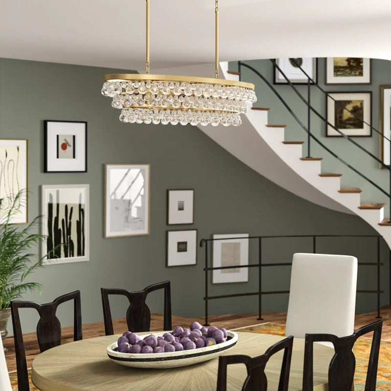 Abe Waterdrop Crystal Oval Chandelier 43" - Richardrider