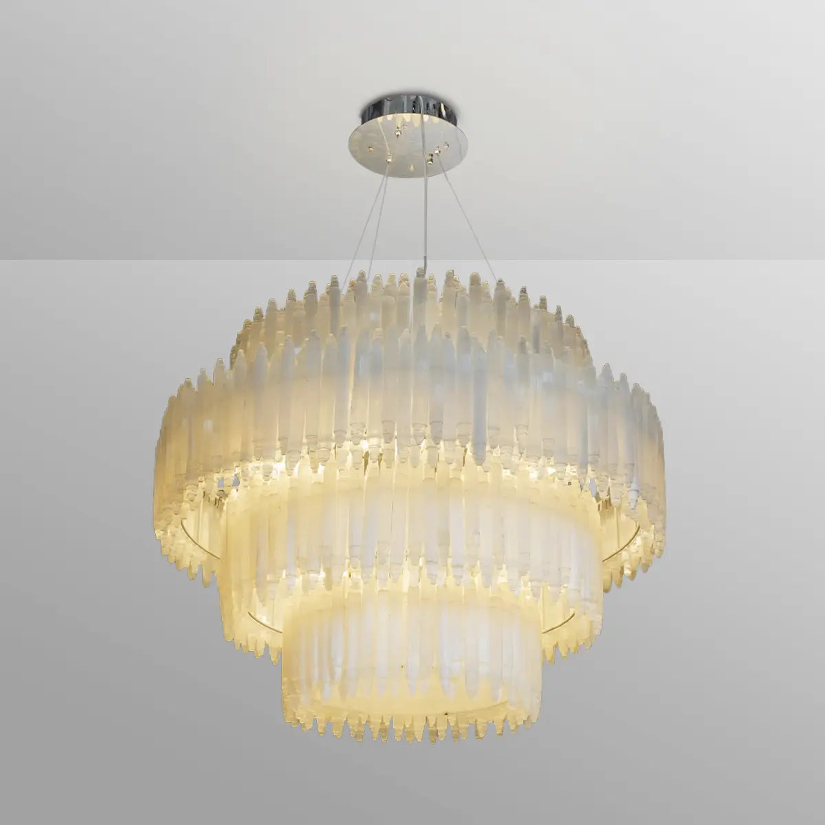 Art Selenite Layer Round Chandelier - Richardrider