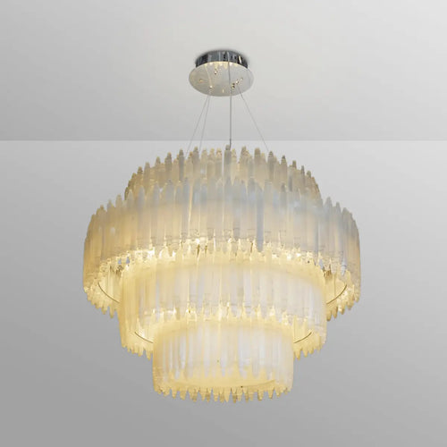 Art Selenite Layer Round Chandelier - Richardrider