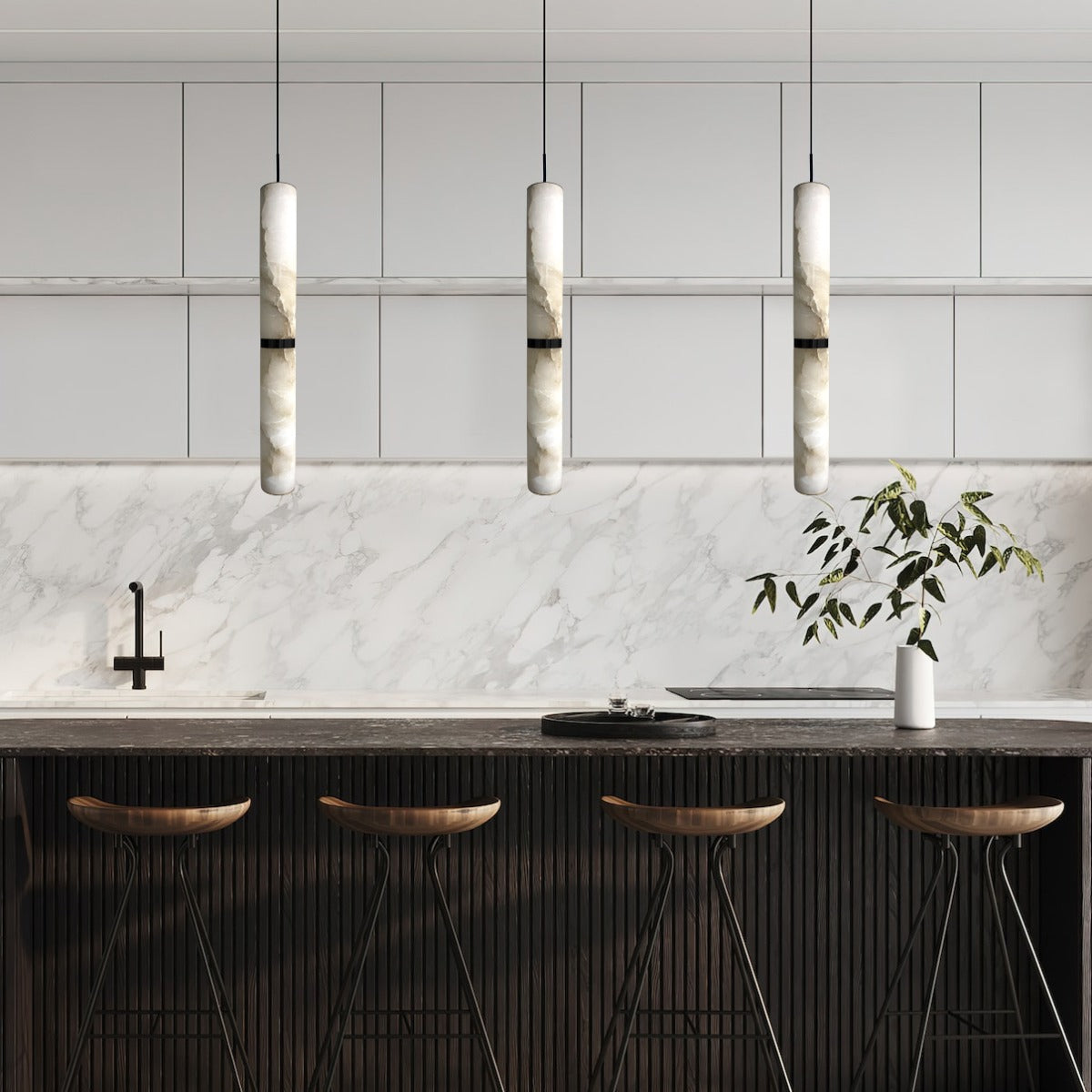Modern Alabaster Pendant Light for Kitchen Island/Bedside