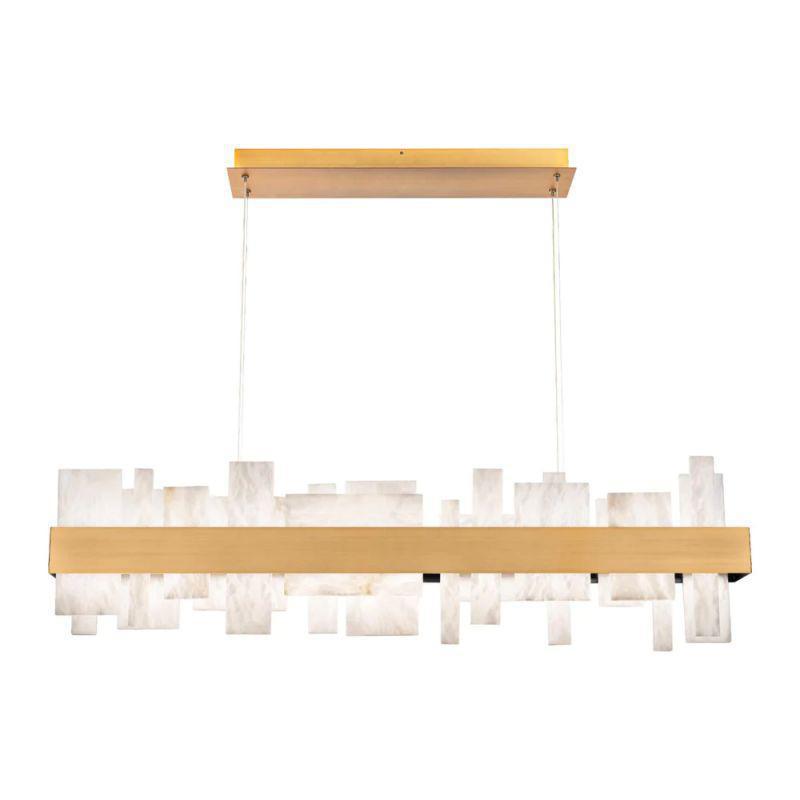 Acropolis 46in LED Linear Alabaster Chandelier - Richardrider