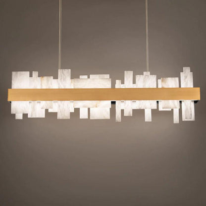 Acropolis 46in LED Linear Alabaster Chandelier - Richardrider