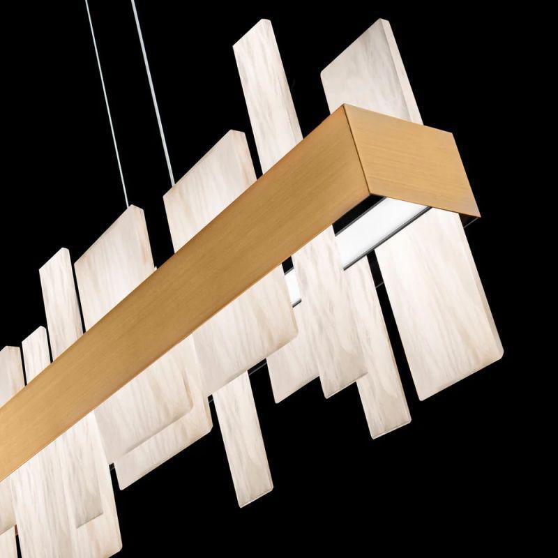 Acropolis 46in LED Linear Alabaster Chandelier - Richardrider