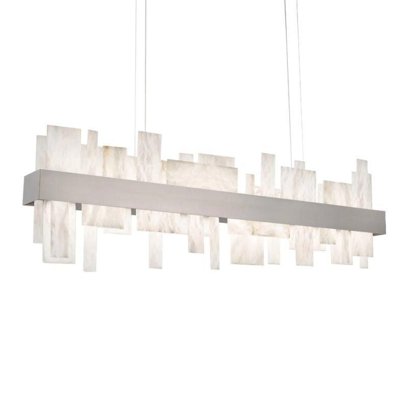 Acropolis 46in LED Linear Alabaster Chandelier - Richardrider