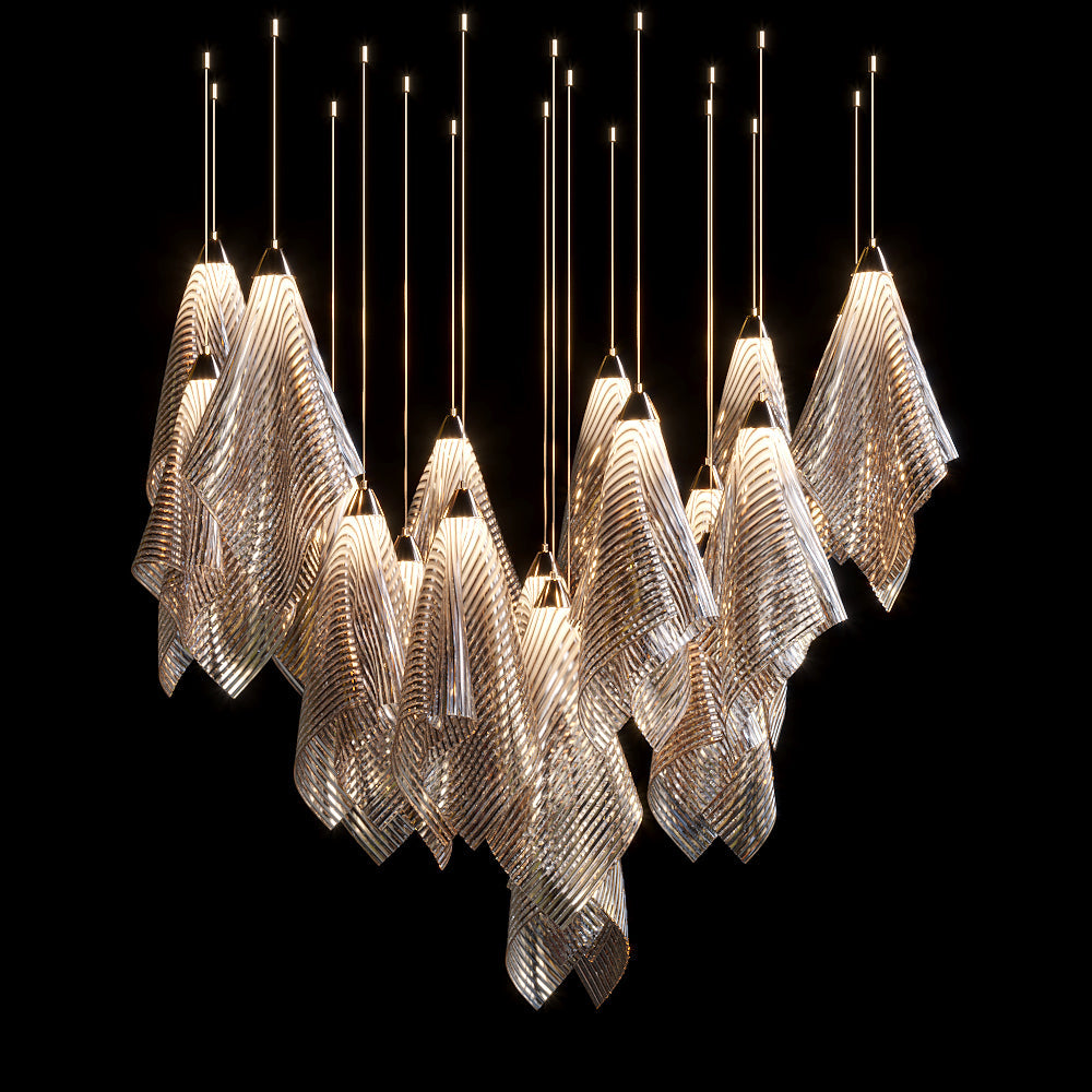 Crystal Mesh Fold Chandelier