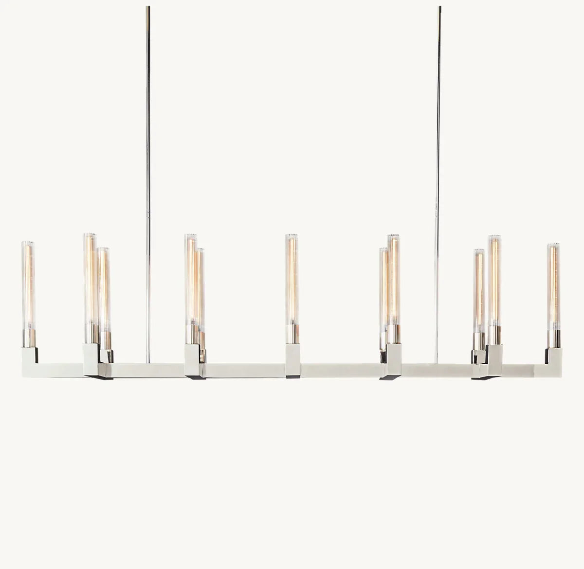 Modern Linear Round/Linear Tubular Glass Chandelier for Dining Room/Kitchen Island