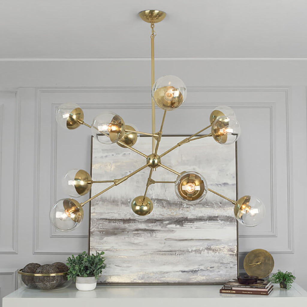 Xanylen Chandelier Metal & Clear Glass 48"W