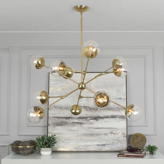 Xanylen Chandelier Metal & Clear Glass 48"W