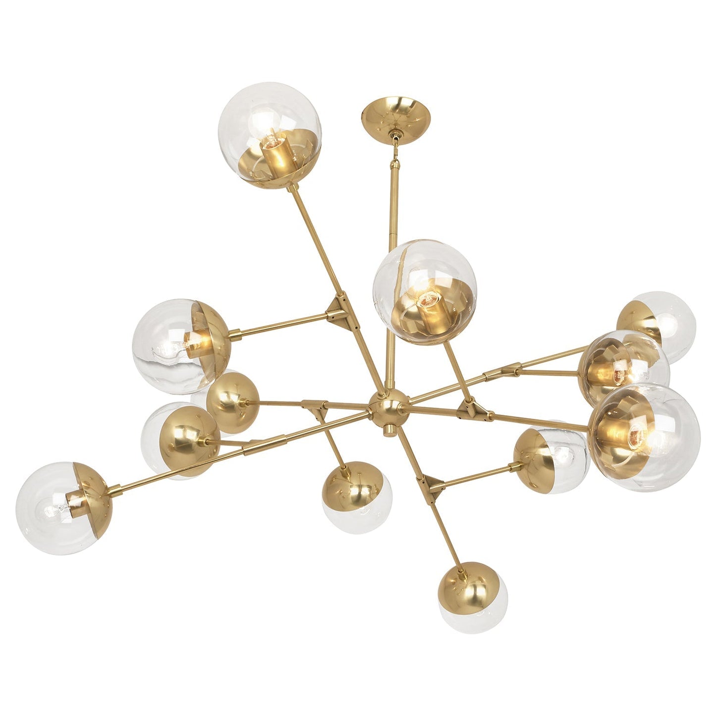 Xanylen Chandelier Metal & Clear Glass 48"W