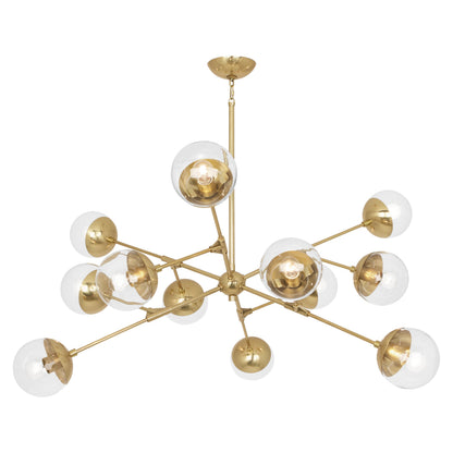 Xanylen Chandelier Metal & Clear Glass 48"W