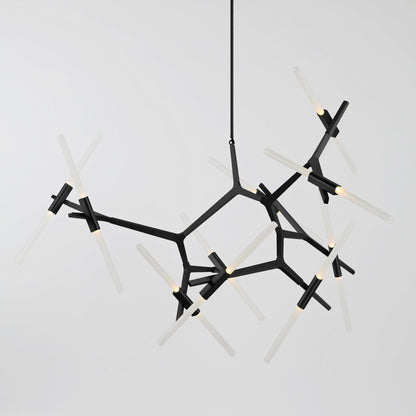Kaievra 20-Light LED Chandelier Machined Aluminum & Glass 59.5"W x 50"D