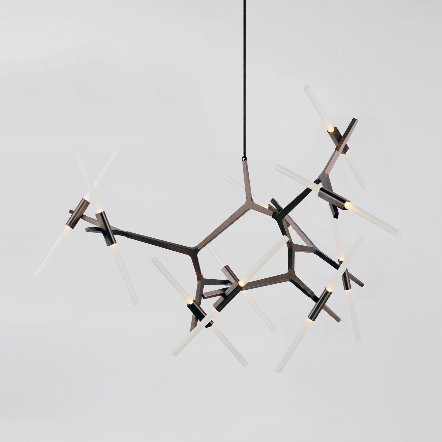 Kaievra 20-Light LED Chandelier Machined Aluminum & Glass 59.5"W x 50"D