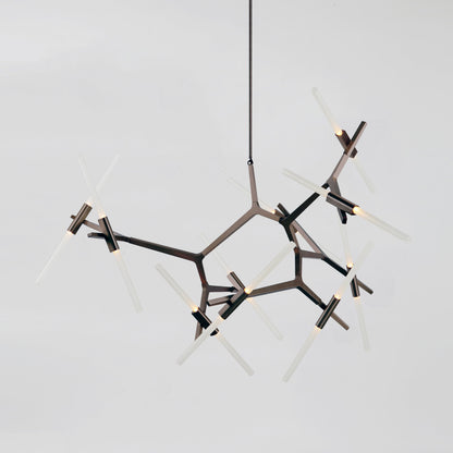 Kaievra 20-Light LED Chandelier Machined Aluminum & Glass 59.5"W x 50"D