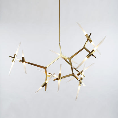 Kaievra 20-Light LED Chandelier Machined Aluminum & Glass 59.5"W x 50"D