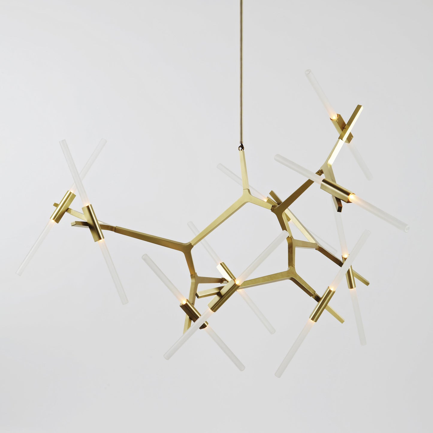 Kaievra 20-Light LED Chandelier Machined Aluminum & Glass 59.5"W x 50"D