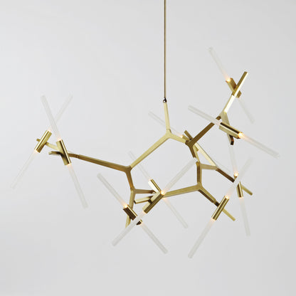 Kaievra 20-Light LED Chandelier Machined Aluminum & Glass 59.5"W x 50"D