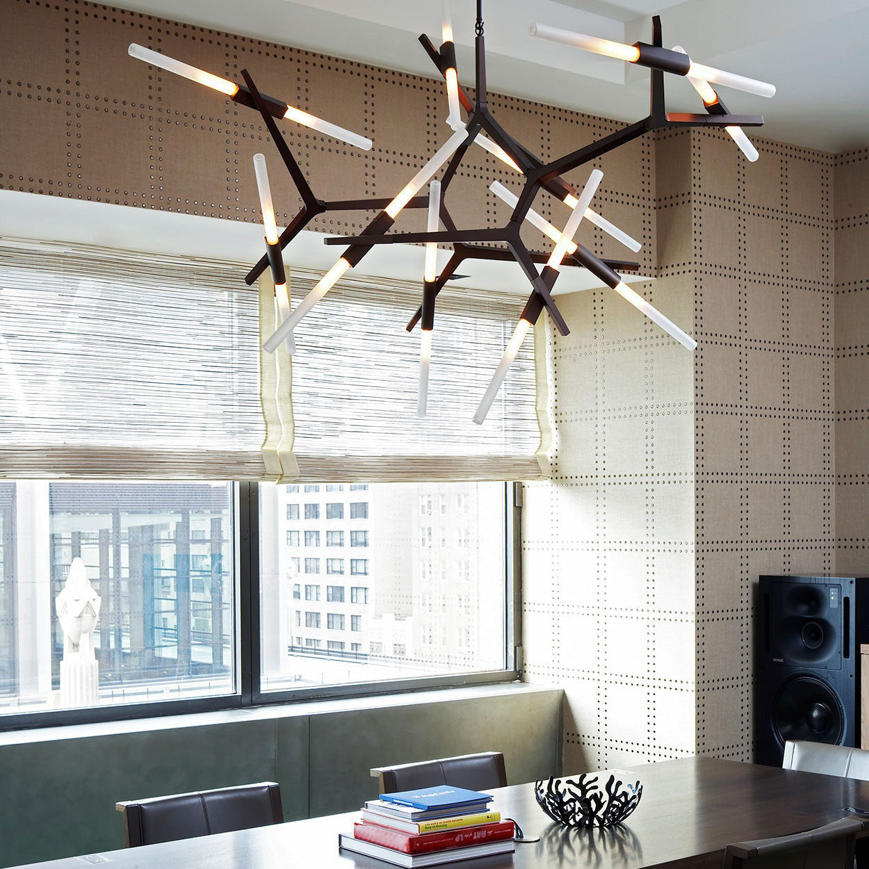 Kaievra 20-Light LED Chandelier Machined Aluminum & Glass 59.5"W x 50"D