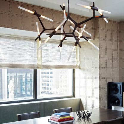 Kaievra 20-Light LED Chandelier Machined Aluminum & Glass 59.5"W x 50"D