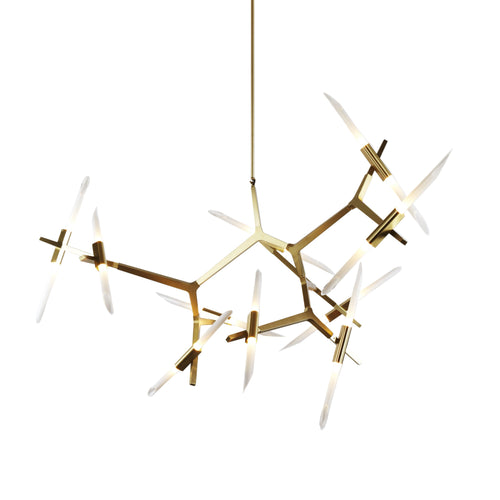 Kaievra 20-Light LED Chandelier Machined Aluminum & Glass 59.5"W x 50"D
