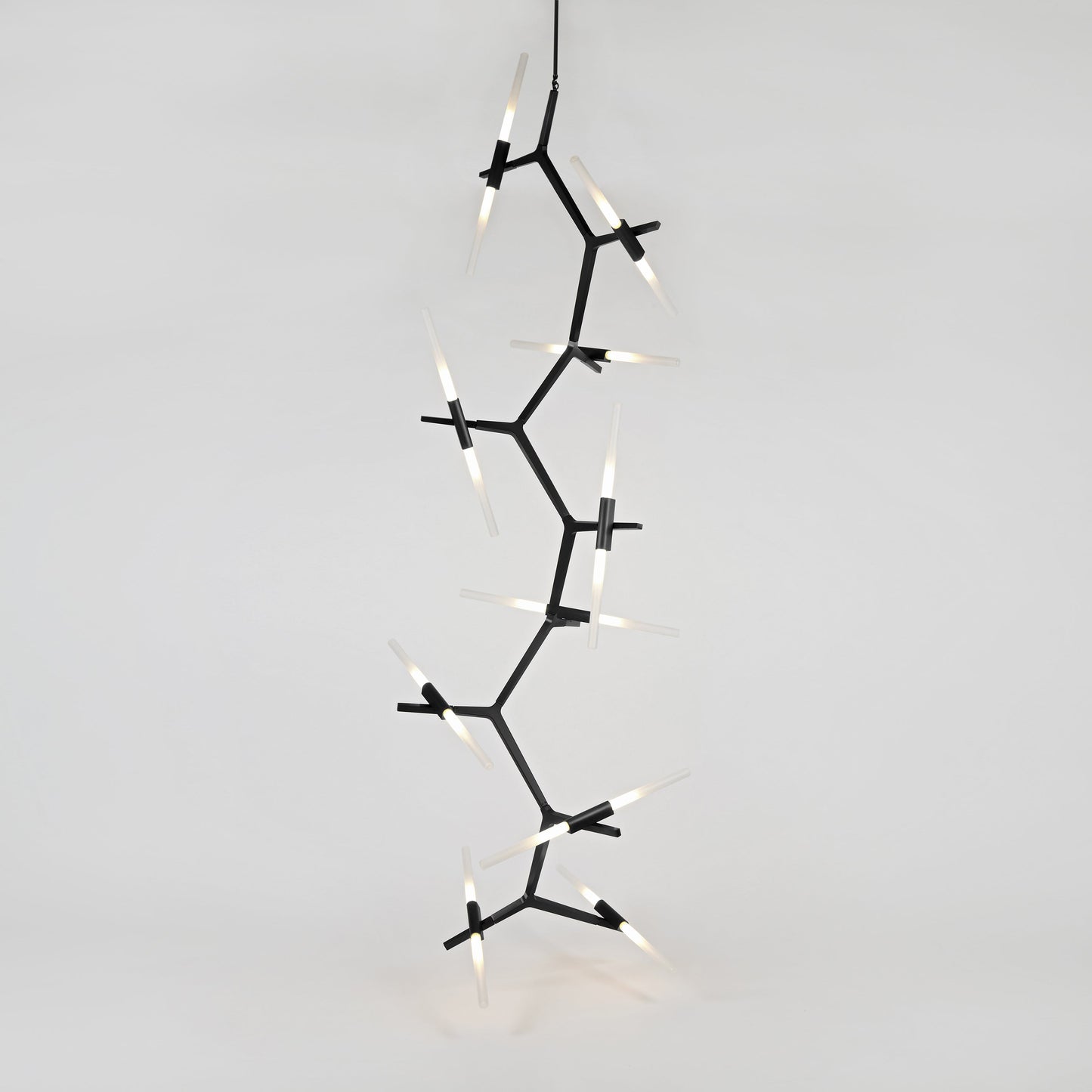 Kaievra Cascade LED Chandelier Machined Aluminum & Glass