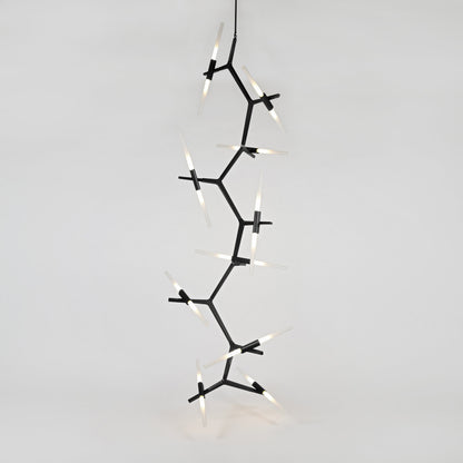 Kaievra Cascade LED Chandelier Machined Aluminum & Glass