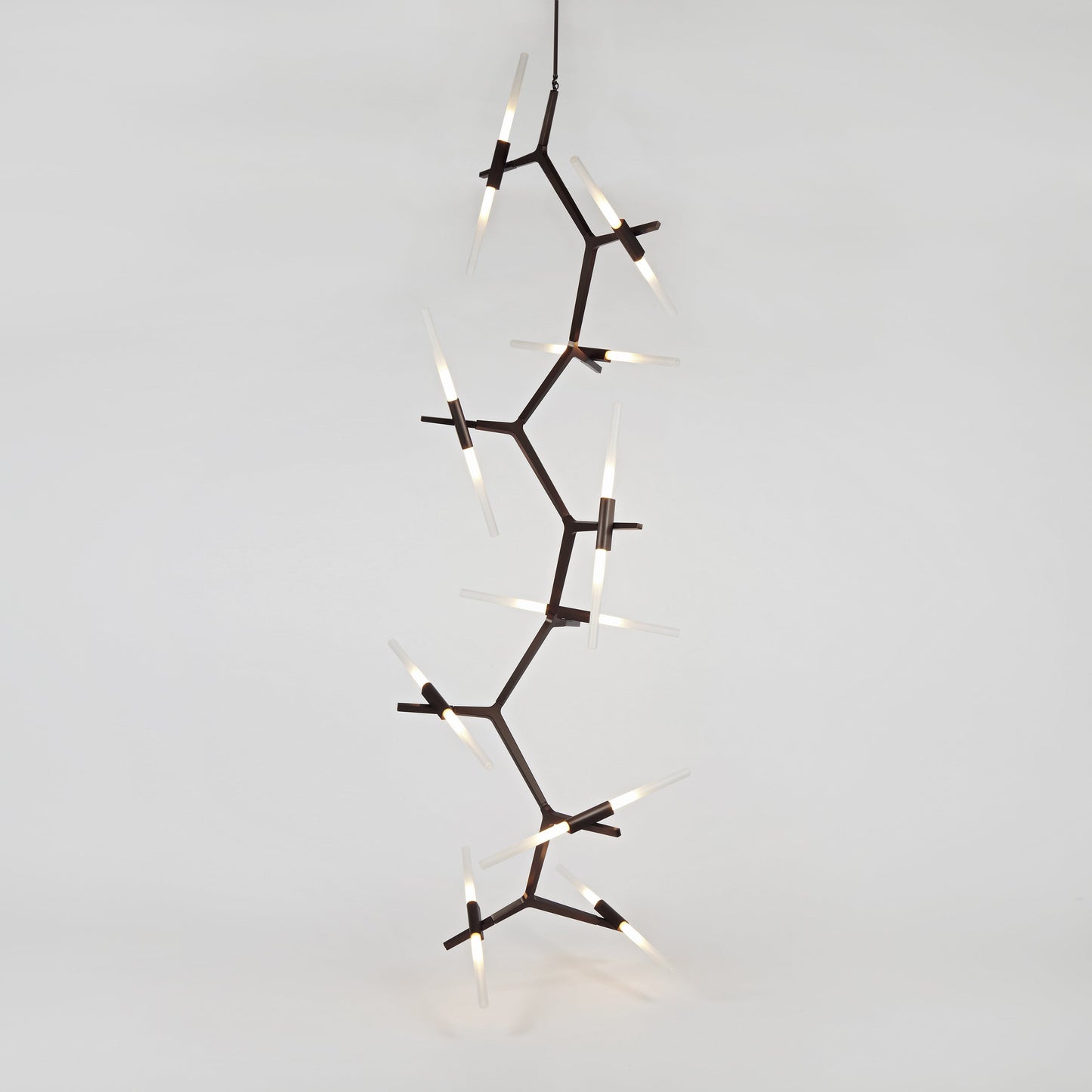 Kaievra Cascade LED Chandelier Machined Aluminum & Glass