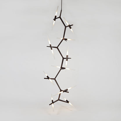 Kaievra Cascade LED Chandelier Machined Aluminum & Glass