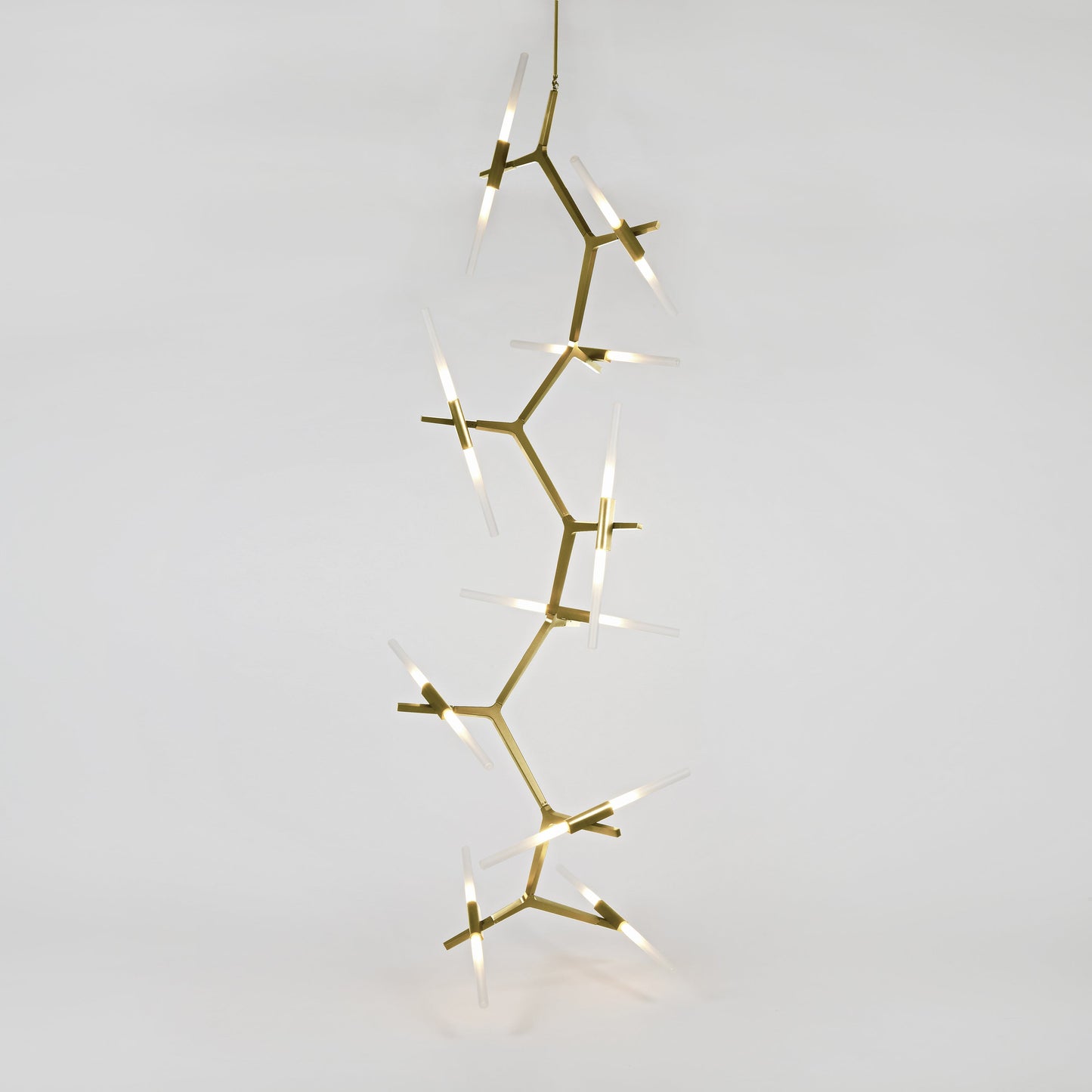 Kaievra Cascade LED Chandelier Machined Aluminum & Glass