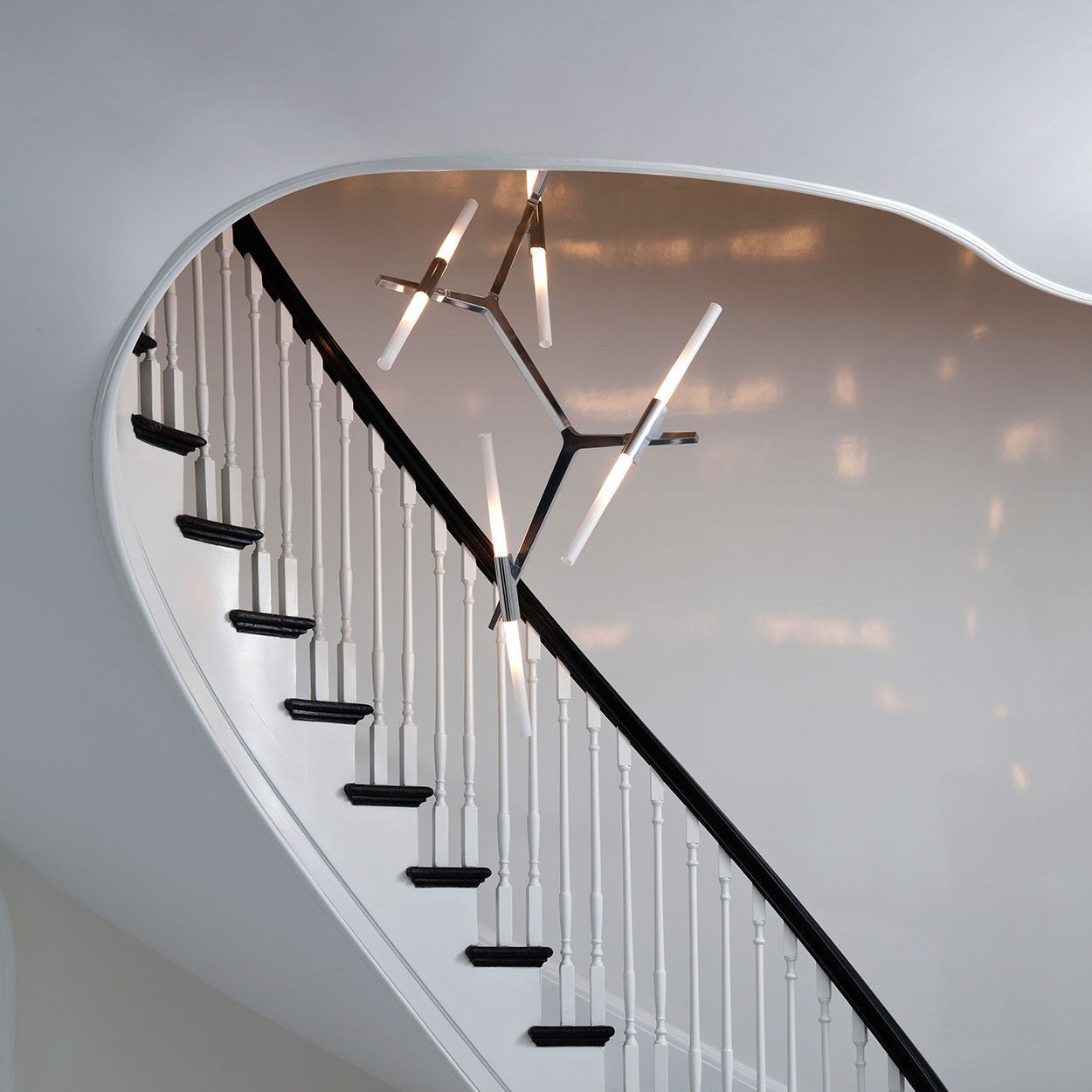 Kaievra Cascade LED Chandelier Machined Aluminum & Glass