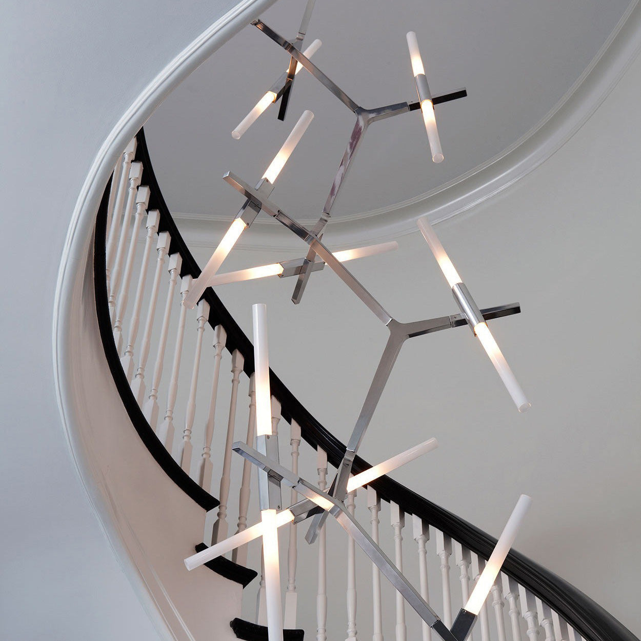 Kaievra Cascade LED Chandelier Machined Aluminum & Glass