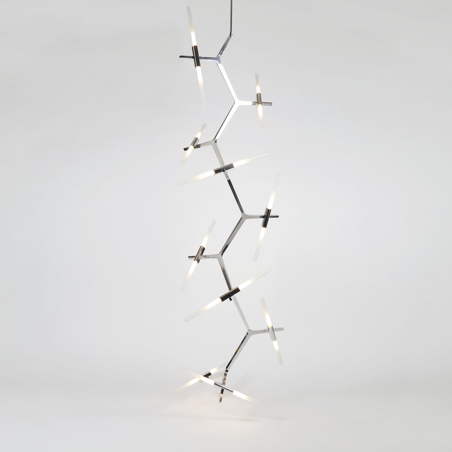 Kaievra Cascade LED Chandelier Machined Aluminum & Glass