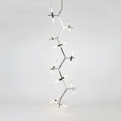 Kaievra Cascade LED Chandelier Machined Aluminum & Glass