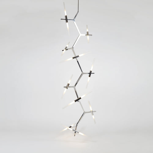 Kaievra Cascade LED Chandelier Machined Aluminum & Glass